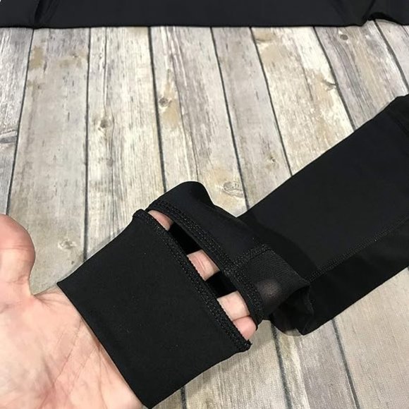 NWT Mono B Black Mesh High Rise Yoga Stirrup Leggings - Picture 7 of 7